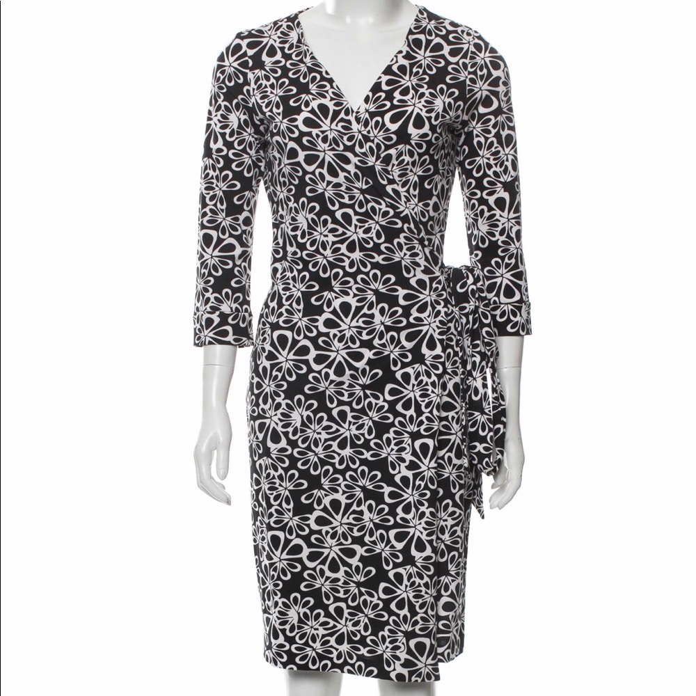 Diane Von Furstenberg Black and White Print Dress